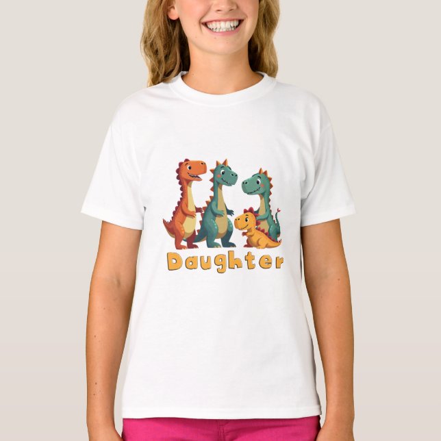 T-shirt de la famille Dinosaur (fille) (Devant)