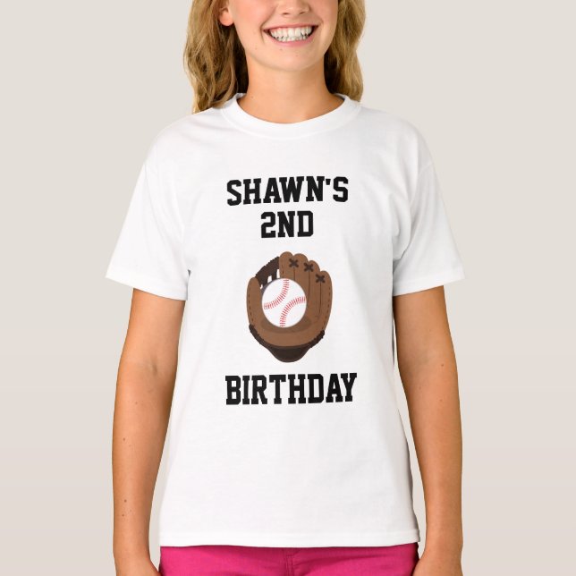 T-shirt de la fête d'anniversaire de baseball (Devant)