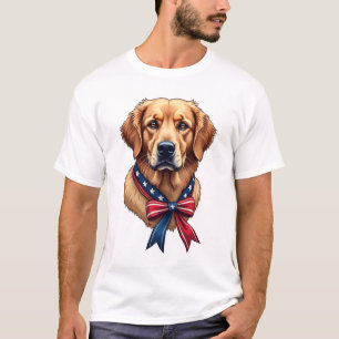T-shirt de la fête des Patriotes Golden Retriever 