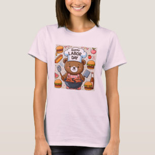 T-shirt de la Fête du Travail pour ours mignon Adu