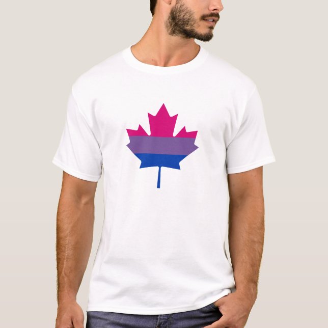 T-shirt de la feuille d'érable de la Bisexualité (Devant)