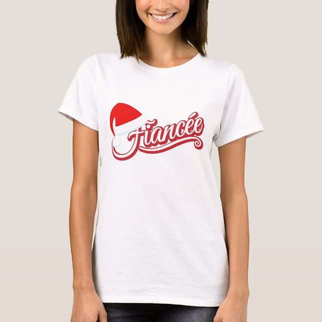 T-shirt de la Fiancée de Santa Hat blanc (Devant)