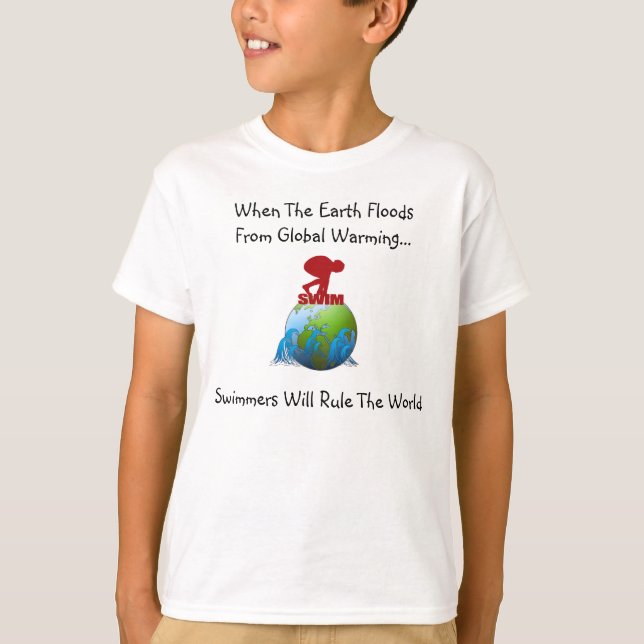 T-SHIRT DE LA JEUNESSE DE NAGEUR DE RÉCHAUFFEMENT (Devant)