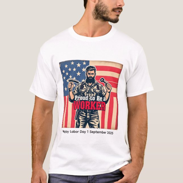 T-shirt de la Journée du Travail | Amérique patrio (Devant)