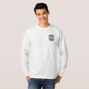 T-shirt de la long-douille des hommes avec le logo