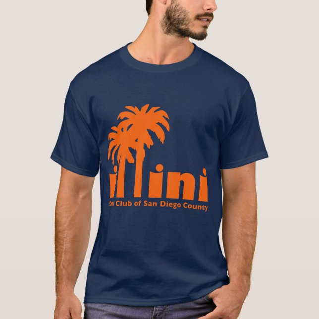 T-shirt de la marine avec logo San Diego Illini (Devant)