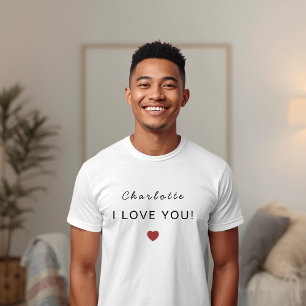 T-shirt de la Saint-Valentin Personnalisé Moderne 