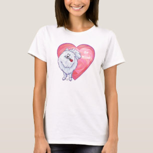 T-shirt de la Saint Valentin Poméranie blanche