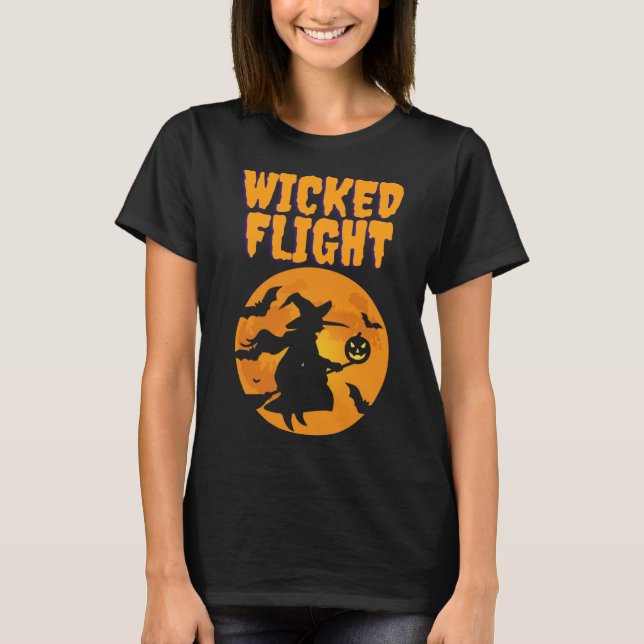 T-shirt de la sorcière fantôme - Sorcière volante  (Devant)