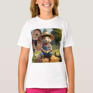 T-shirt de la souris fermière adorable