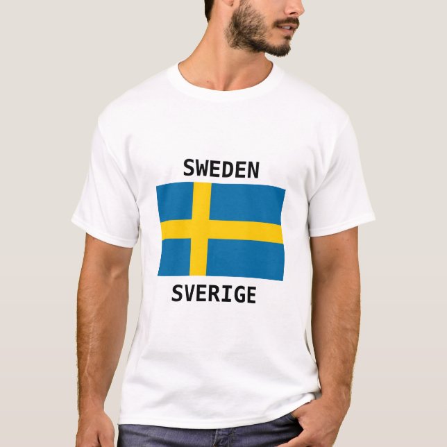 T-shirt de la Suède avec le nom en anglais et (Devant)