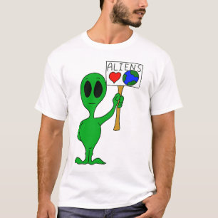 T-shirt de la terre d'amour d'aliens