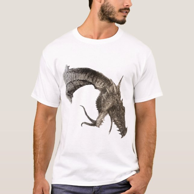 T-shirt de la tête du Dragon médiéval (Devant)