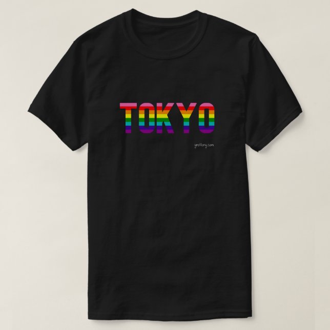 T-shirt de la Tokyo Pride | Drapeau arc-en-ciel gr (Design devant)