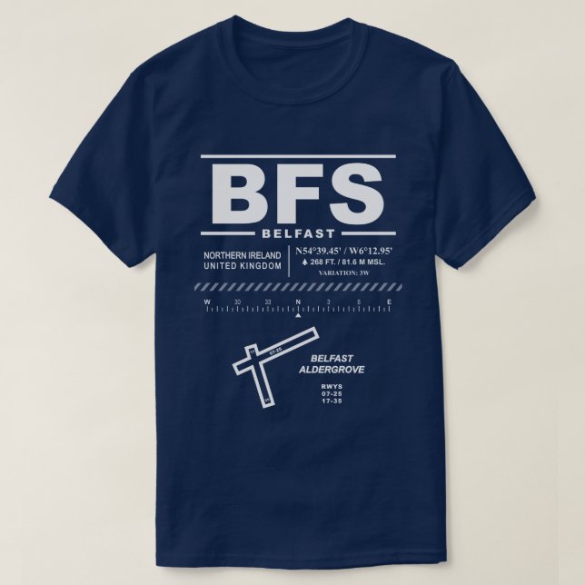 T-shirt de l'aéroport international de Belfast (Design devant)