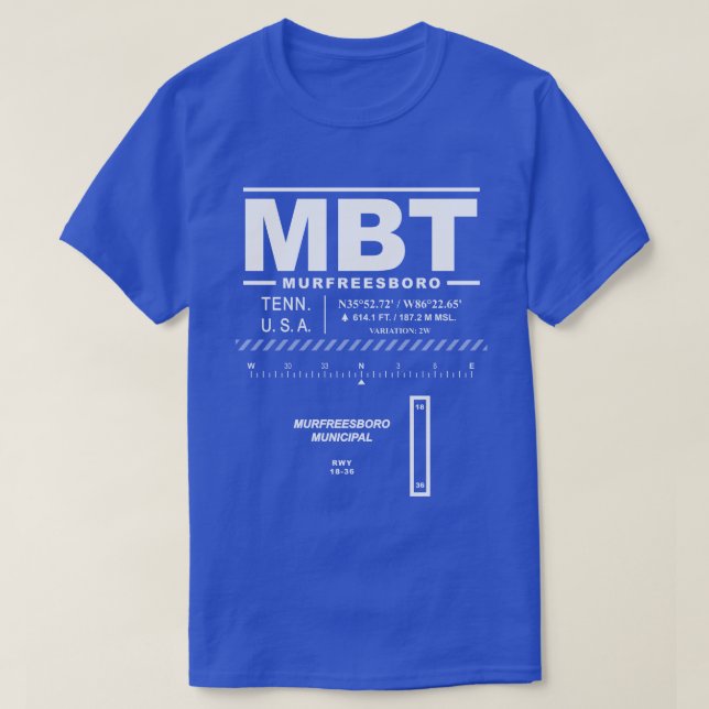 T-shirt de l'aéroport municipal de Murfreesboro (Design devant)