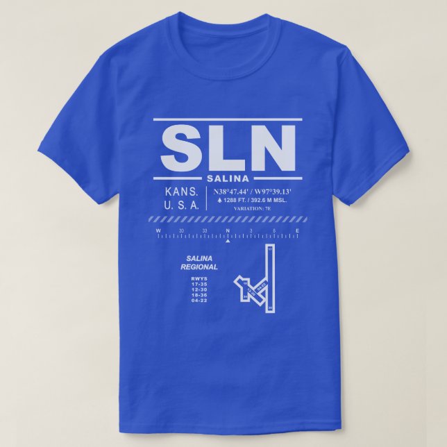 T-shirt de l'aéroport régional de Salina (Design devant)