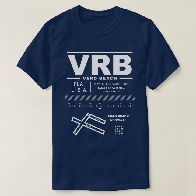 T-shirt de l'aéroport régional de Vero Beach (VRB) (Design devant)