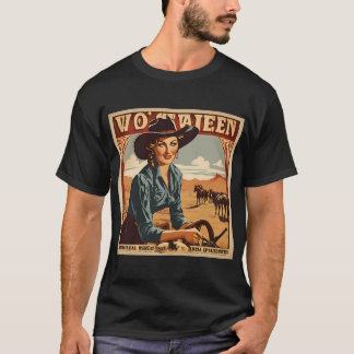 T-shirt de l'affiche féminine Vintage