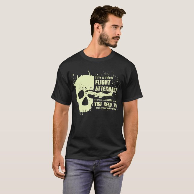 T-shirt de l'agent de bord Drôle crâne cadeau (Devant entier)