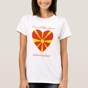 T-shirt de l'amour du drapeau de la Macédoine du N