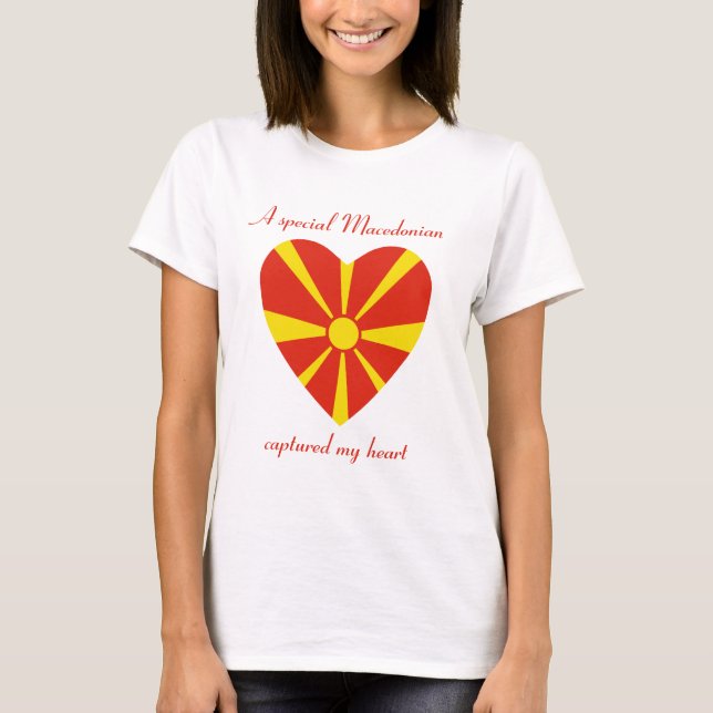 T-shirt de l'amour du drapeau de la Macédoine du N (Devant)