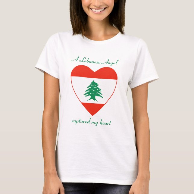 T-shirt de l'amour du drapeau libanais (Devant)