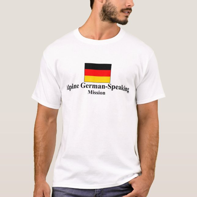 T-shirt de langue allemande alpin de mission de (Devant)