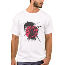 T-shirt de l'art guerrier Samurai - Style d'encre 