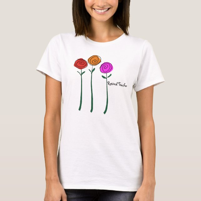 T-shirt de l'enseignant à la retraite Roses spirit (Devant)