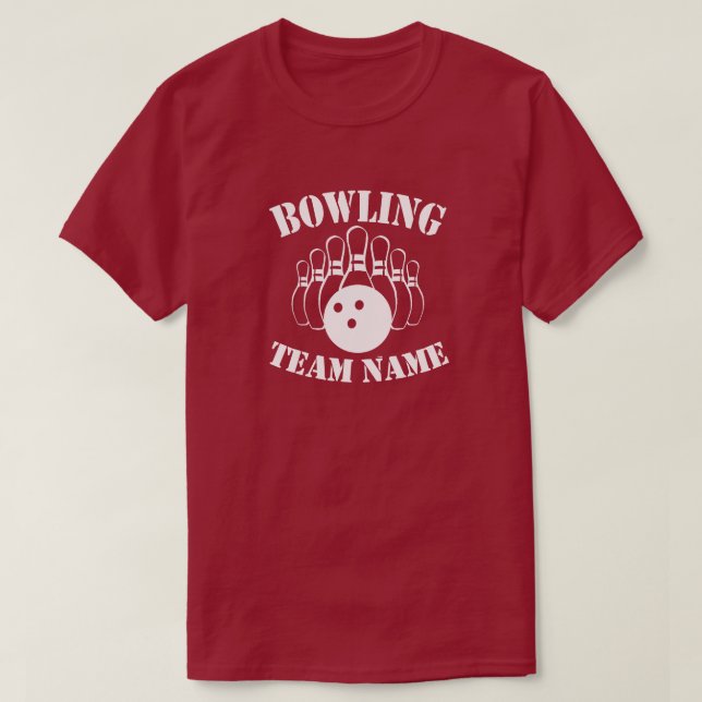 T-shirt de l'équipe de bowling sur mesure (Design devant)