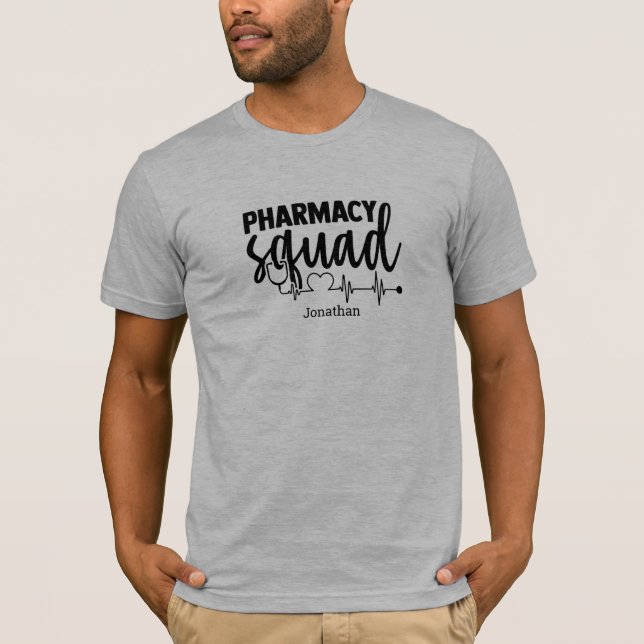 T-shirt de l'équipe de pharmacie personnalisée pou (Devant)