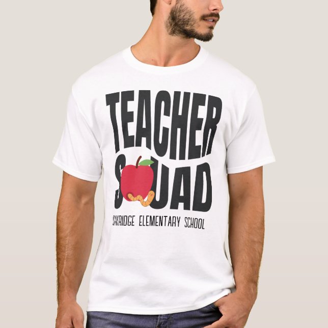 T-shirt de l'équipe enseignant de pomme rouge mign (Devant)