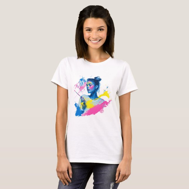 T-shirt de l'esprit artistique vibrant (Devant entier)