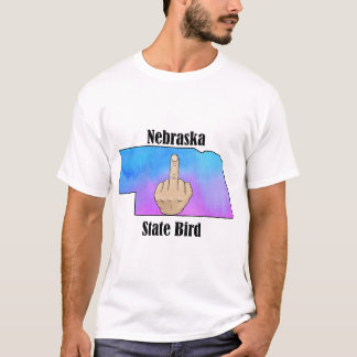 T-shirt de l'État du Nebraska couleur du doigt cen