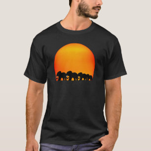 T-shirt de lever de soleil d'éléphant