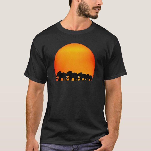 T-shirt de lever de soleil d'éléphant (Devant)