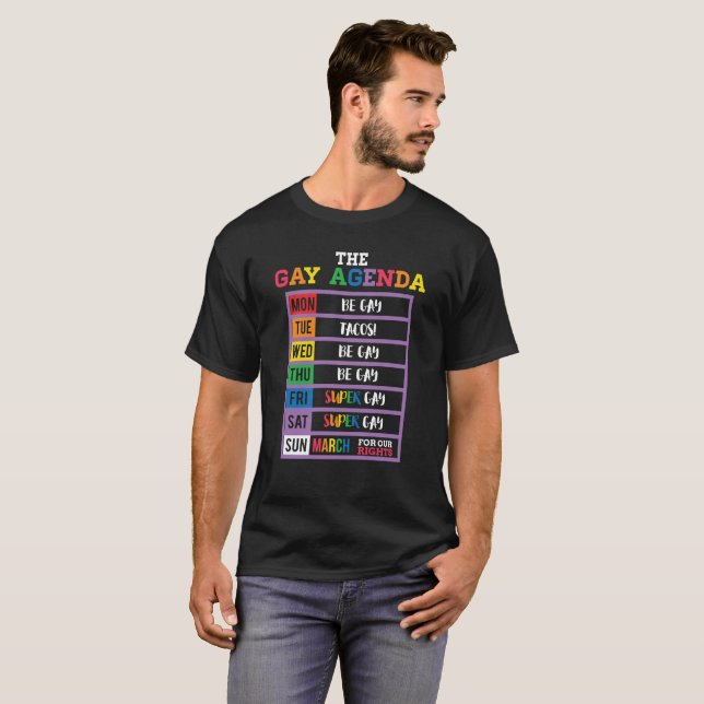 T-shirt de LGBT - l'ordre du jour gai (Devant entier)