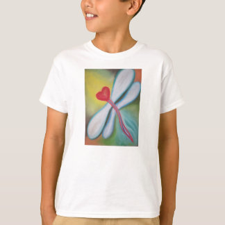 T-shirt de libellule de coeur