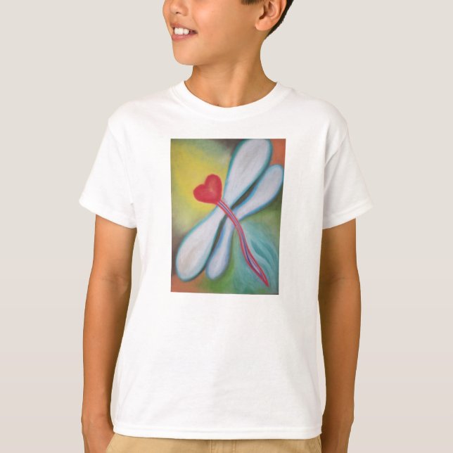 T-shirt de libellule de coeur (Devant)