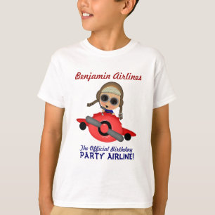 T-shirt de ligne aérienne de fête d'anniversaire