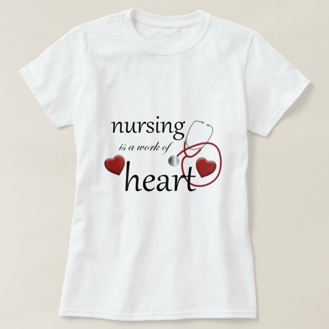 T-shirt de l'infirmière de coeur (Design devant)