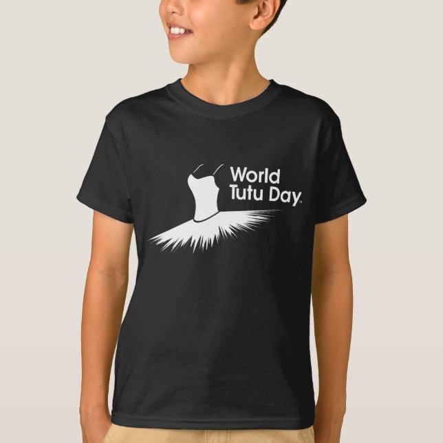 T-shirt de logo de jour de tutu du monde (Devant)
