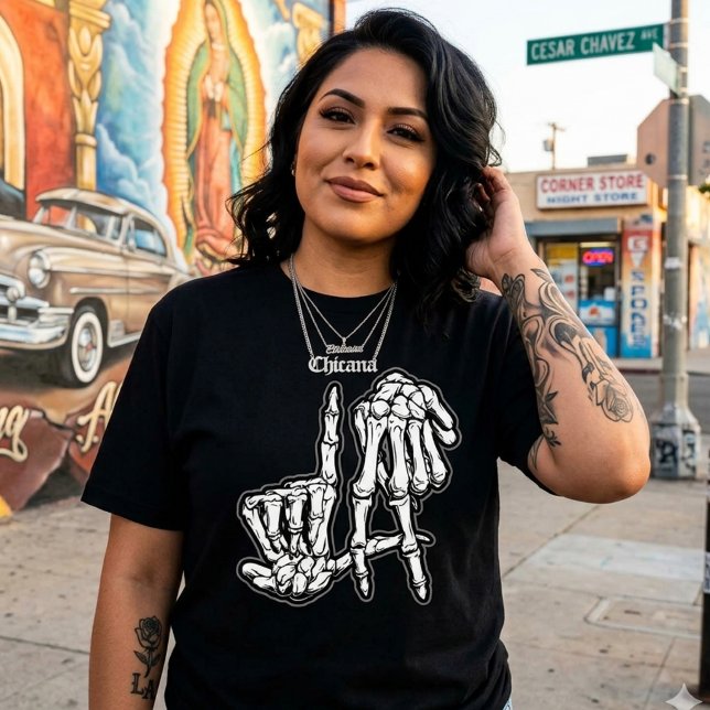 T-shirt de Los Angeles personnalisée avec Nom de f (Los Angeles tee personalized with Last Name)
