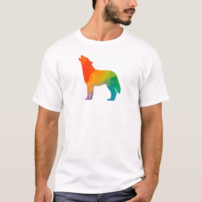 T-shirt de loup géométrique (Devant)
