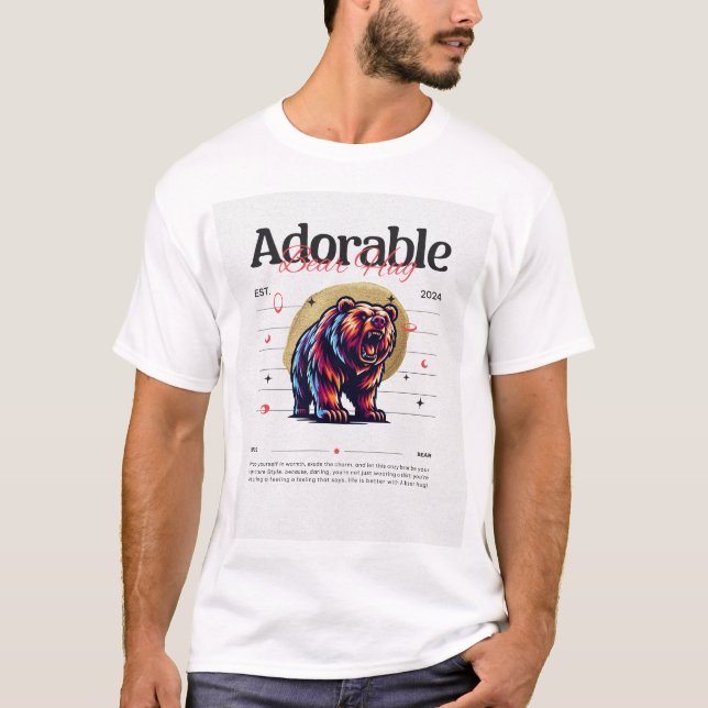 T-shirt de l'ours à aquarelle adorable - jolie pei (Devant)