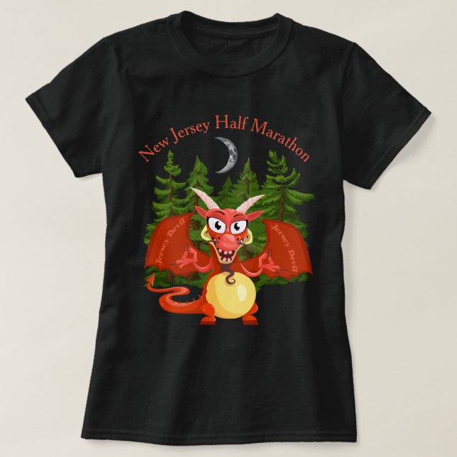 T-shirt De marathon de diable du Jersey demi (Design devant)