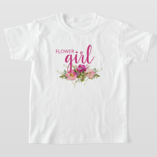 T-Shirt de mariage floral aquarelle rose Demoisell