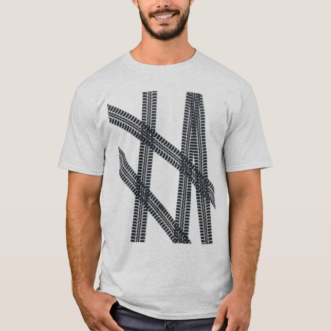 T-shirt de marques/voies de pneu de voiture (Devant)