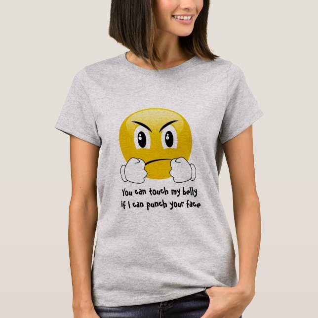 T-shirt de maternité de contact de ventre d'Emoji (Devant)